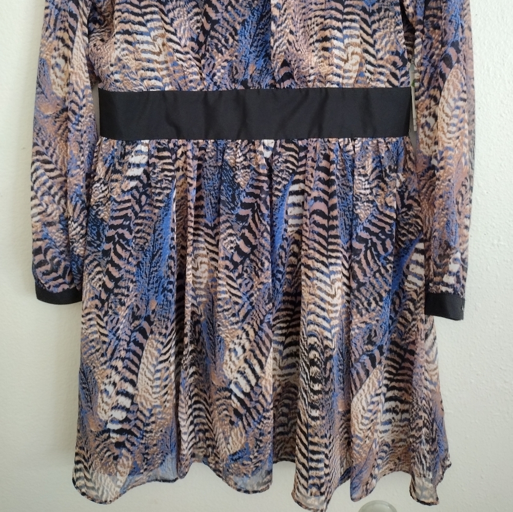 Bongo Elegant Blue and Brown Patterned Back Cutou… - image 4